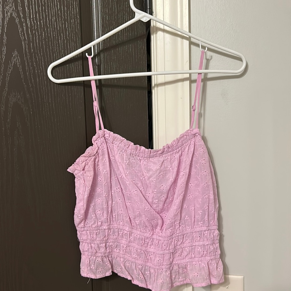 LUSH purple crop top. size Large